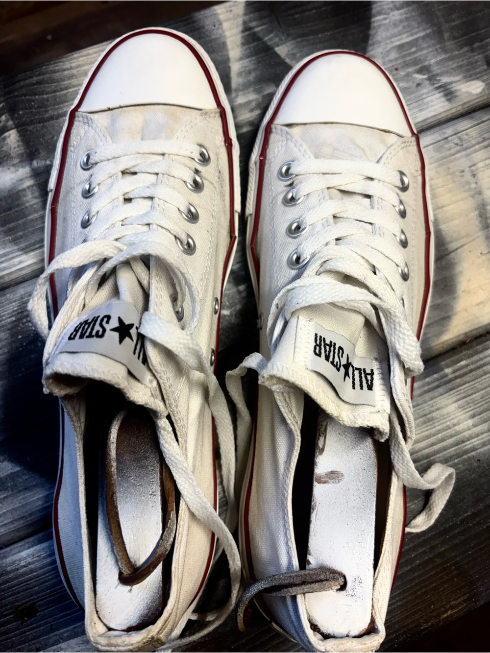 Converse All Star Chuck Taylor Canvas High Top Sneakers - White/Red size 10 - Picture 6 of 9